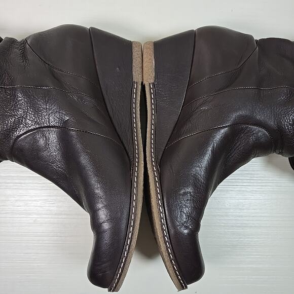 Eric Michael Womens Brown Leather Wedge Booties Handmade In Spain EU 40, US 9 - Picture 7 of 10